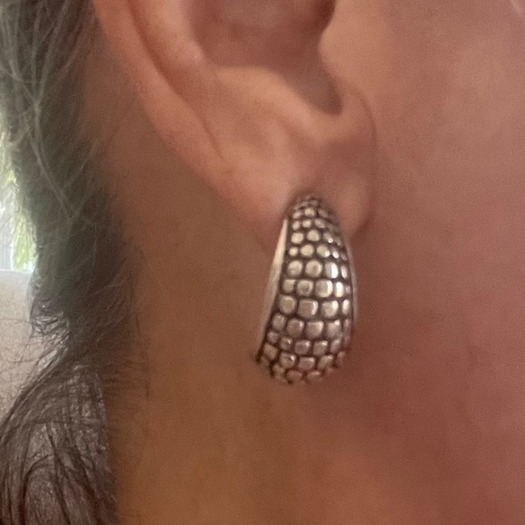 Devata Sterling Silver Earrings J Hoop 2 prs - Picture 4 of 6